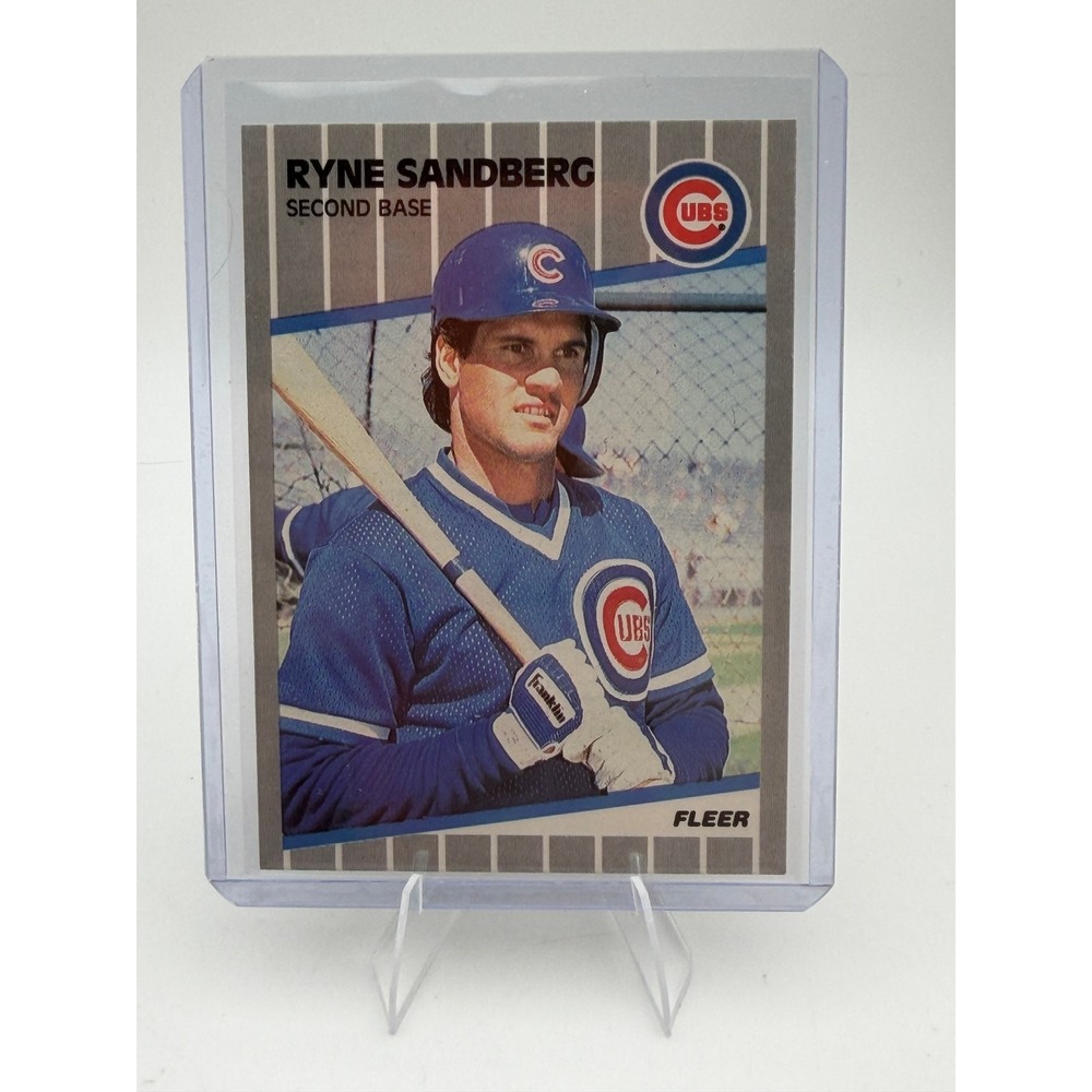 1989 Fleer Ryne Sandberg Chicago Cubs Baseball Card 437 Second Base NM